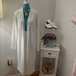 Ophelia Roe White Pointelle Cardigan